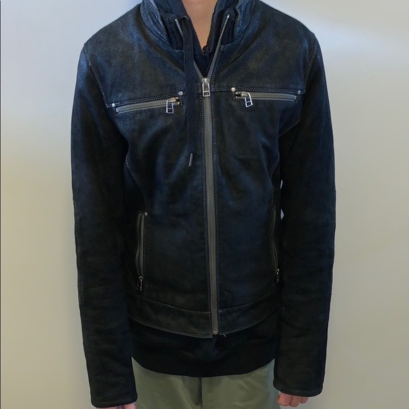 Danier Lined Black Brushed Leather Jacket. - Picture 5 of 7